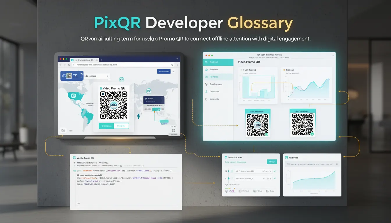 Video Promo QR developer glossary illustration