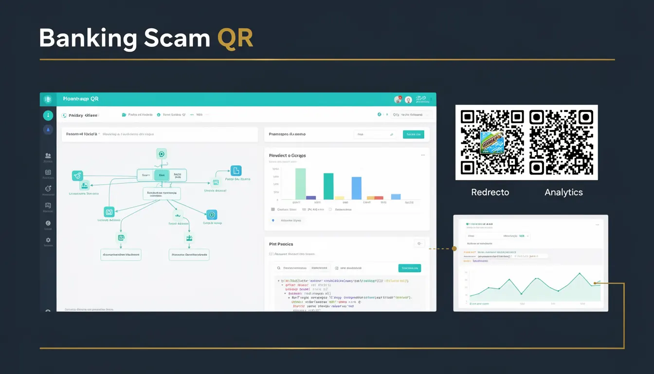 Banking Scam QR developer glossary illustration