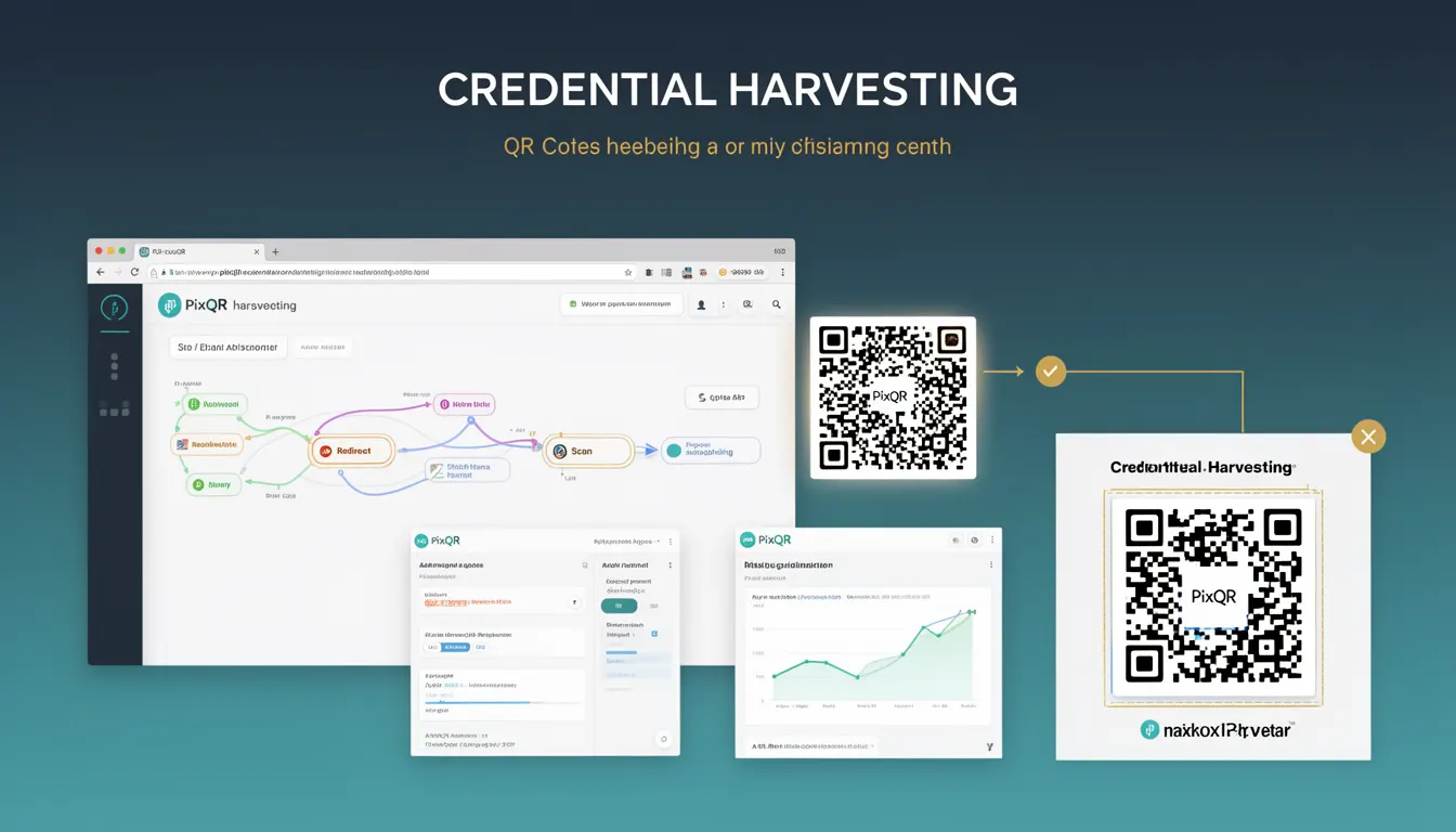 Credential Harvesting - PixQR Developer Glossary Credential Harvesting developer glossary illustration