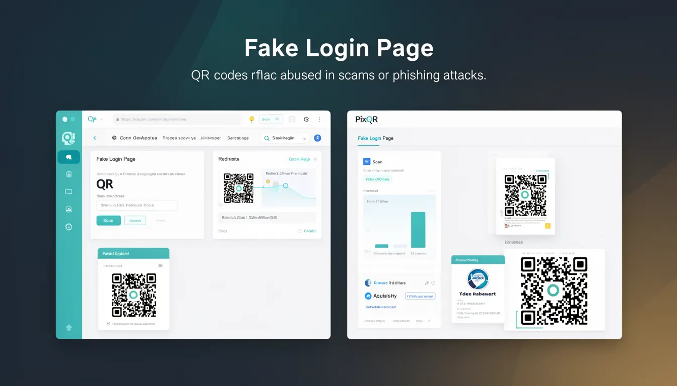 Fake Login Page - PixQR Developer Glossary Fake Login Page developer glossary illustration