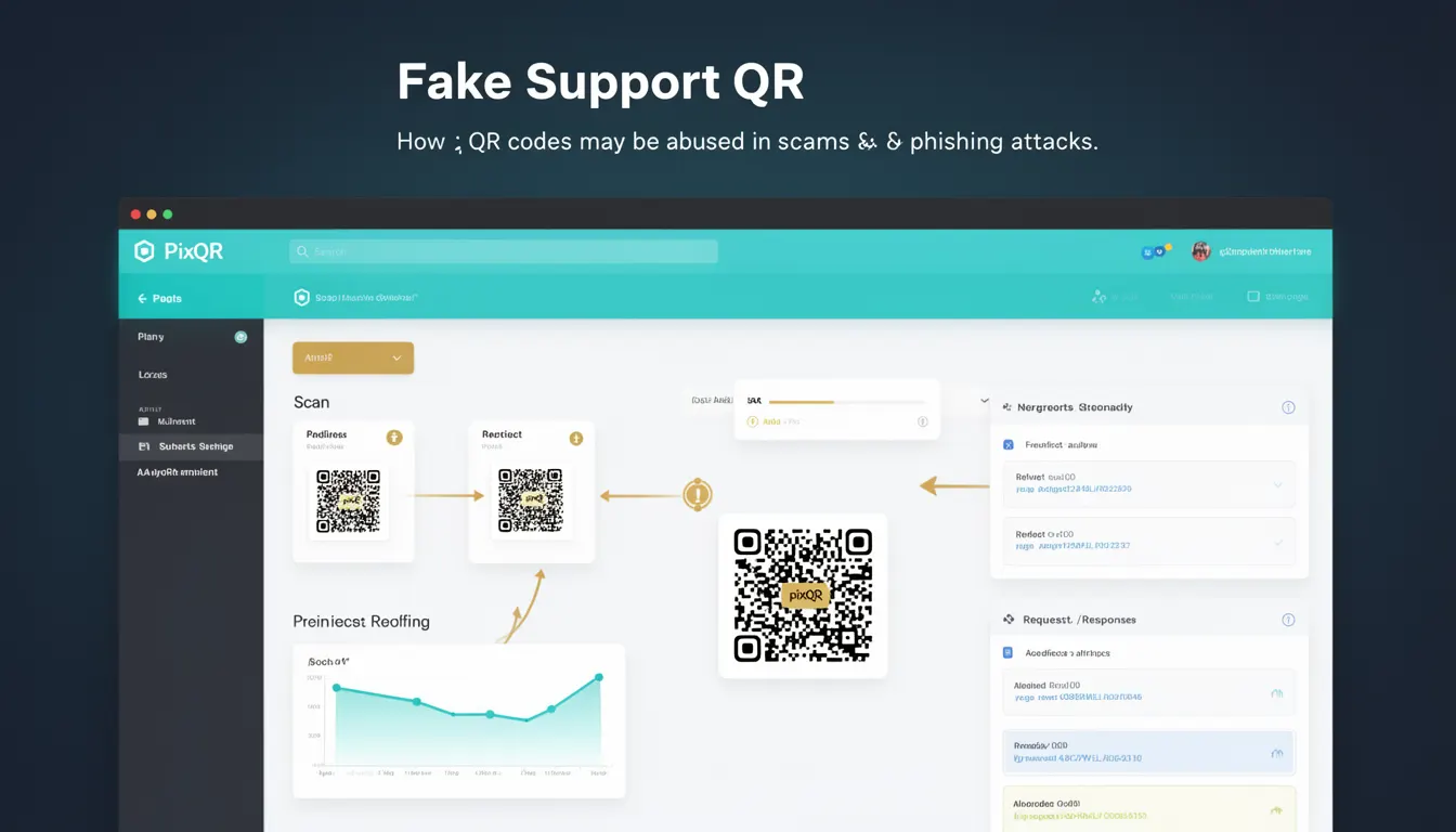 Fake Support QR - PixQR Developer Glossary Fake Support QR developer glossary illustration