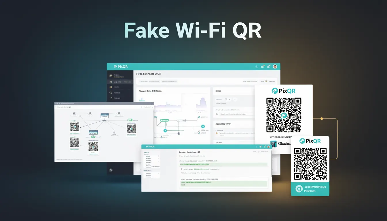 Fake Wi-Fi QR developer glossary illustration