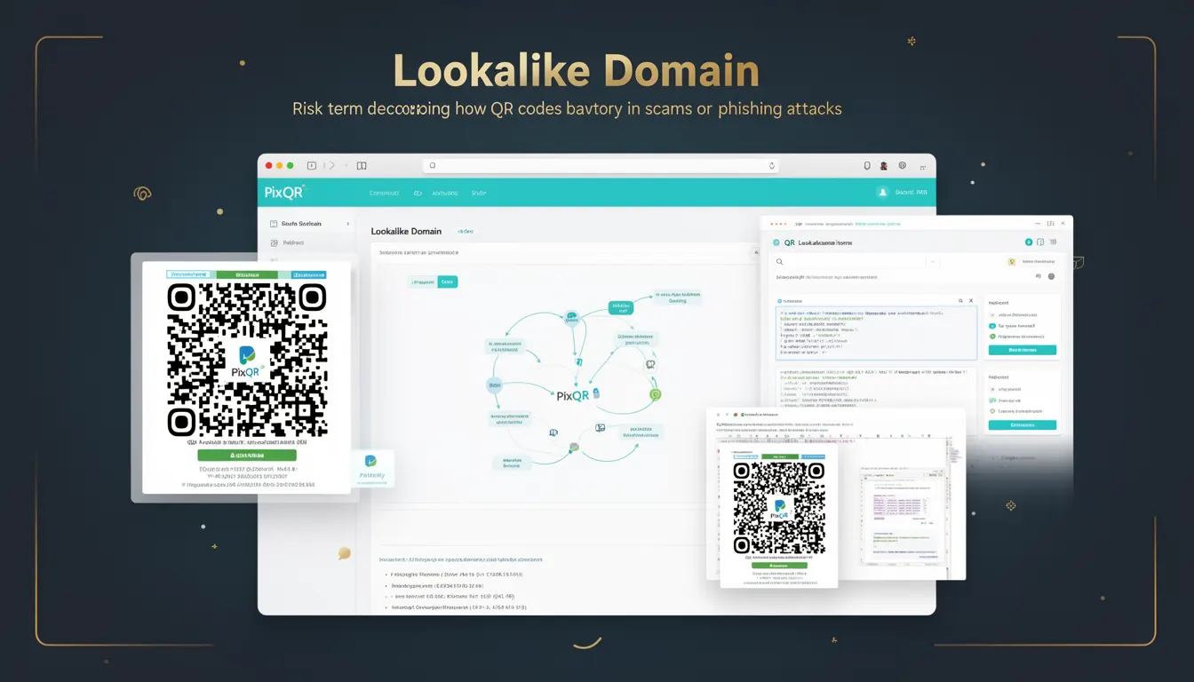 Lookalike Domain - PixQR Developer Glossary Lookalike Domain developer glossary illustration