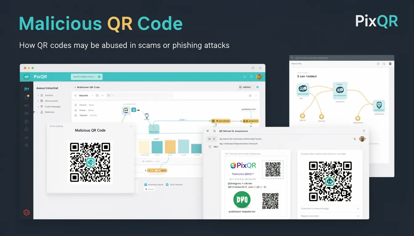 Malicious QR Code developer glossary illustration