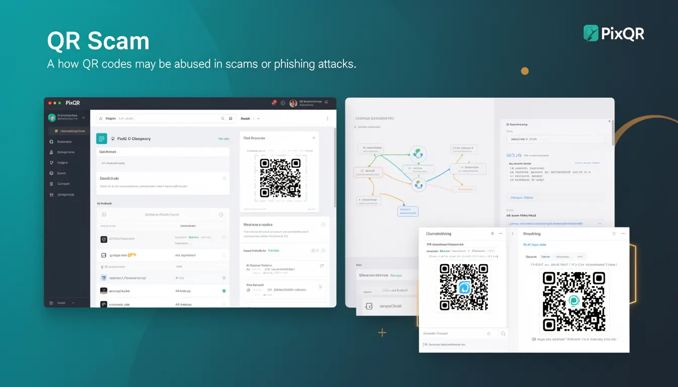 QR Scam developer glossary illustration