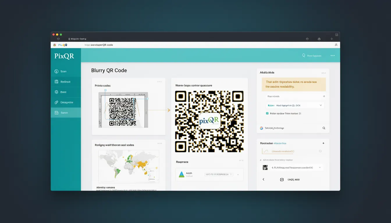 Blurry QR Code developer glossary illustration