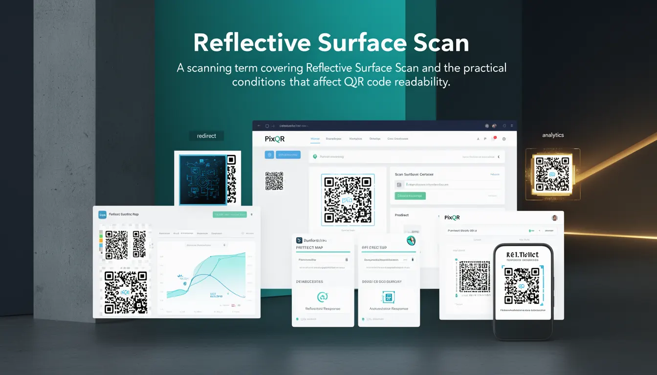 Reflective Surface Scan - PixQR Developer Glossary Reflective Surface Scan developer glossary illustration