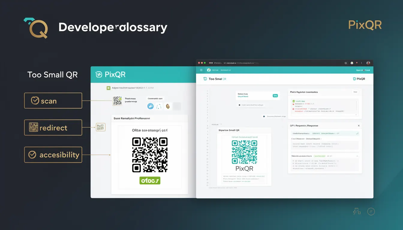 Too Small QR developer glossary illustration
