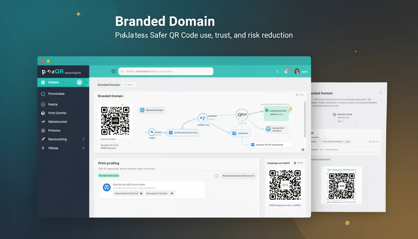 Branded Domain - PixQR Developer Glossary Branded Domain developer glossary illustration