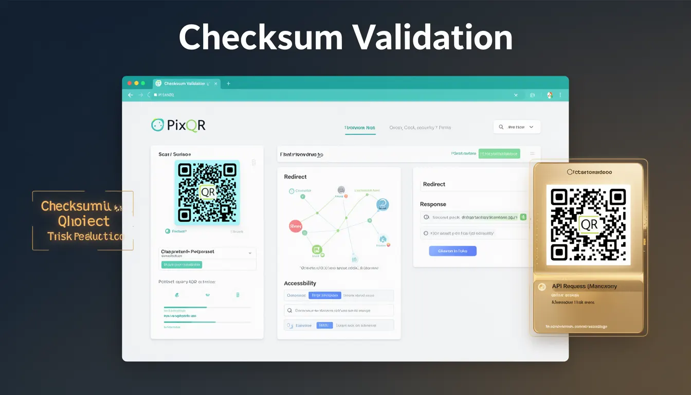 Checksum Validation - PixQR Developer Glossary Checksum Validation developer glossary illustration