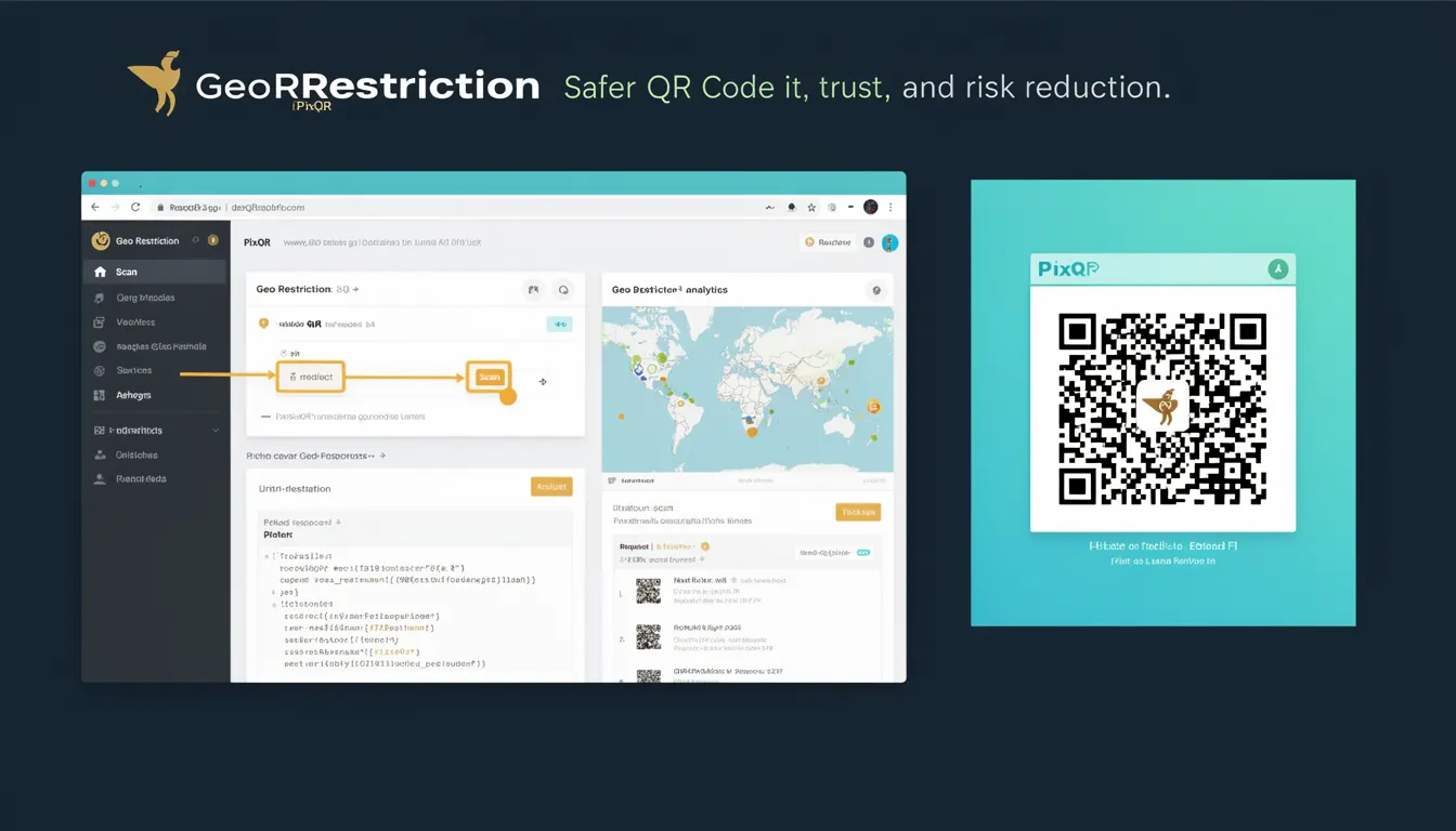Geo Restriction - PixQR Developer Glossary Geo Restriction developer glossary illustration