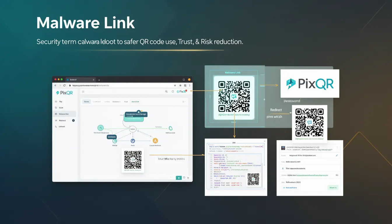 Malware Link - PixQR Developer Glossary Malware Link developer glossary illustration