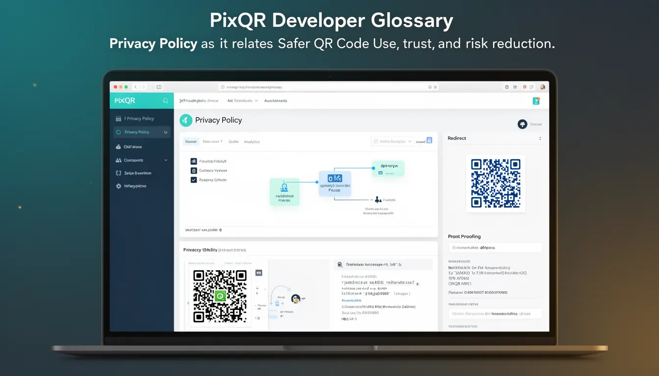 Privacy Policy - PixQR Developer Glossary Privacy Policy developer glossary illustration