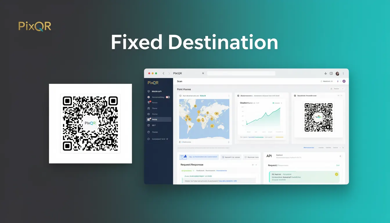 Fixed Destination - PixQR Developer Glossary Fixed Destination developer glossary illustration
