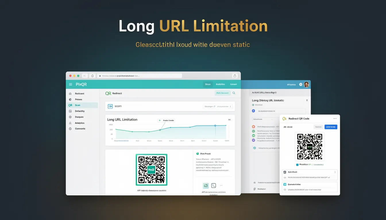 Long URL Limitation - PixQR Developer Glossary Long URL Limitation developer glossary illustration