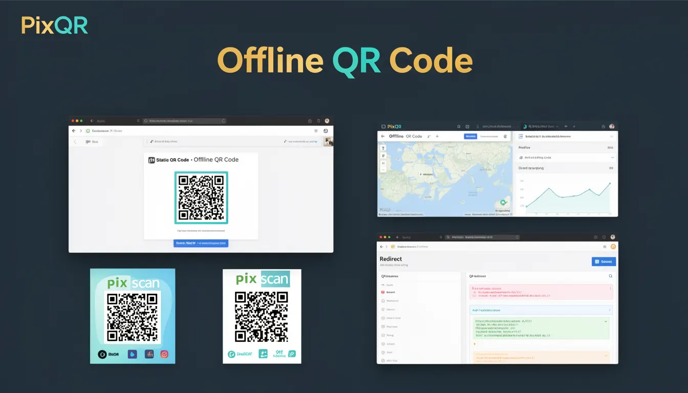 Offline QR Code - PixQR Developer Glossary Offline QR Code developer glossary illustration