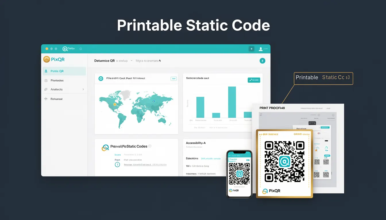 Printable Static Code - PixQR Developer Glossary Printable Static Code developer glossary illustration