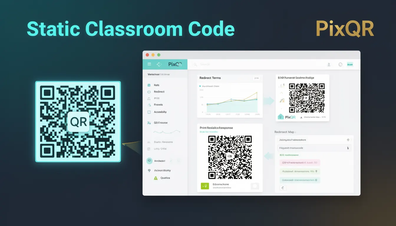 Static Classroom Code - PixQR Developer Glossary Static Classroom Code developer glossary illustration