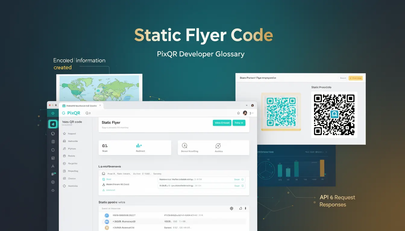 Static Flyer Code - PixQR Developer Glossary Static Flyer Code developer glossary illustration