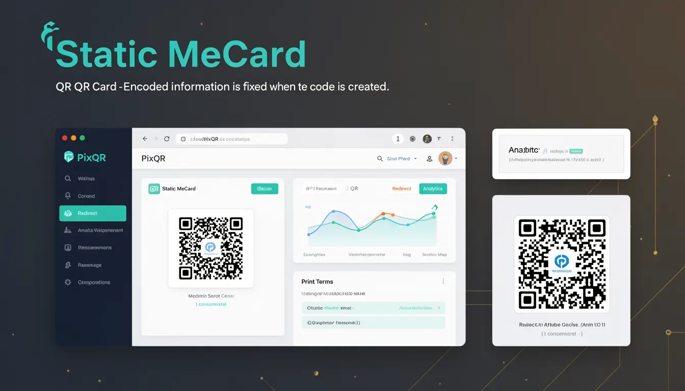 Static MeCard - PixQR Developer Glossary Static MeCard developer glossary illustration