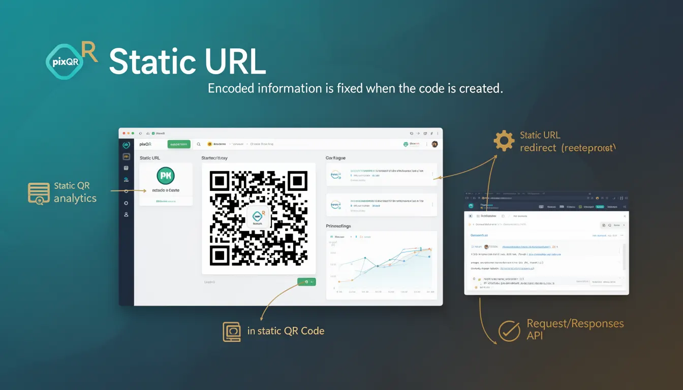 Static URL - PixQR Developer Glossary Static URL developer glossary illustration