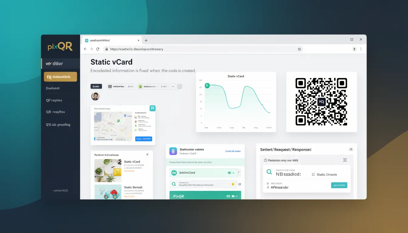 Static vCard developer glossary illustration