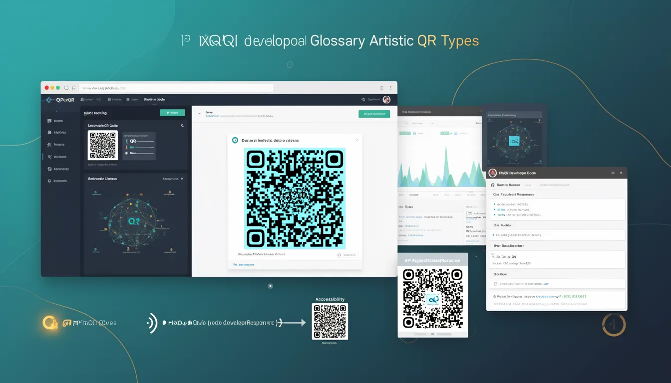 Artistic QR Code - PixQR Developer Glossary Artistic QR Code developer glossary illustration