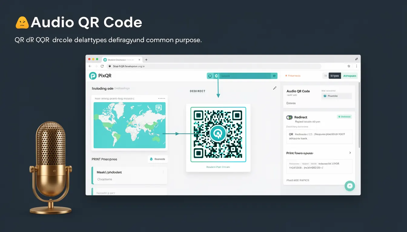 Audio QR Code - PixQR Developer Glossary Audio QR Code developer glossary illustration