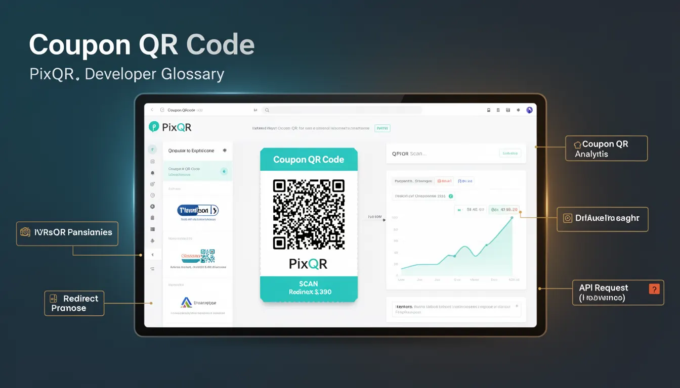 Coupon QR Code - PixQR Developer Glossary Coupon QR Code developer glossary illustration