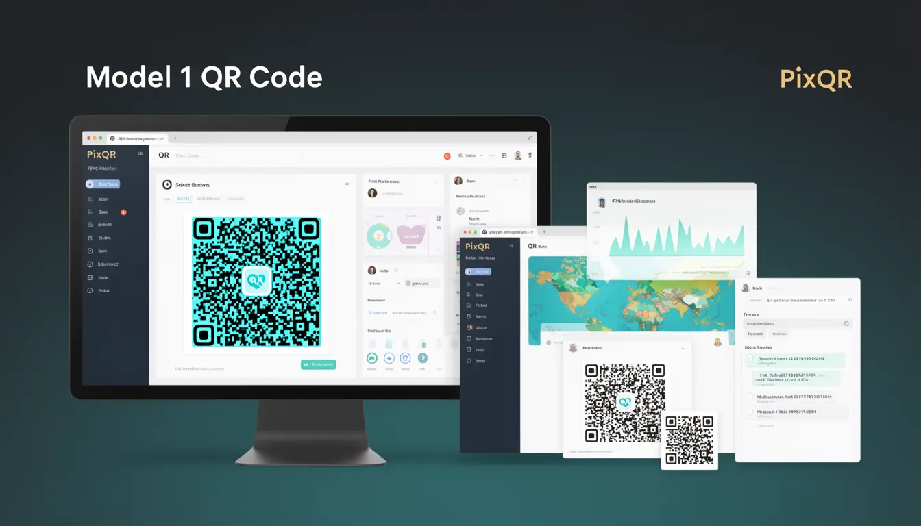 Model 1 QR Code - PixQR Developer Glossary Model 1 QR Code developer glossary illustration