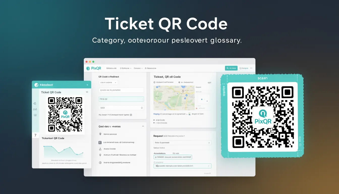 Ticket QR Code - PixQR Developer Glossary Ticket QR Code developer glossary illustration