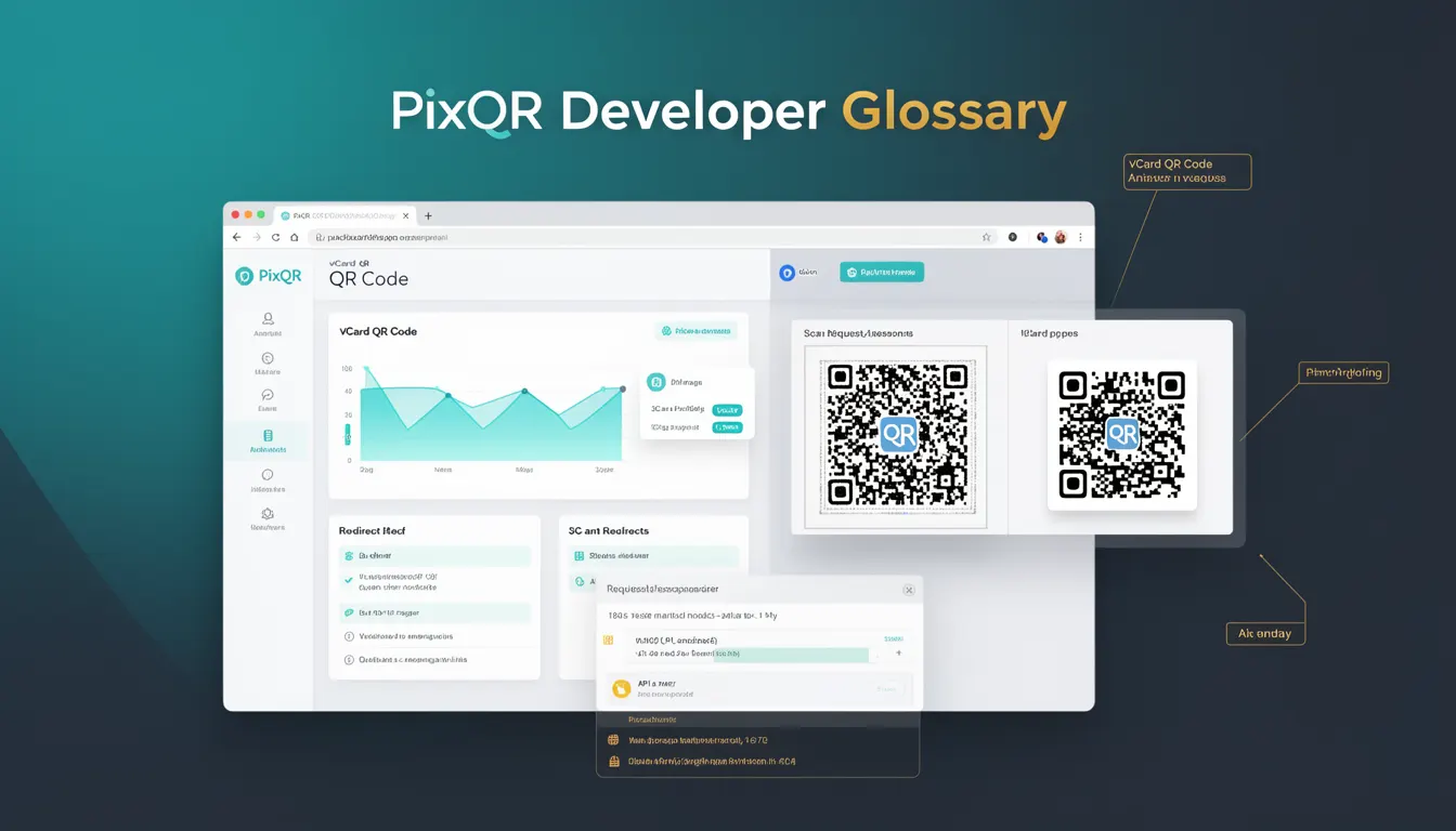 vCard QR Code - PixQR Developer Glossary vCard QR Code developer glossary illustration