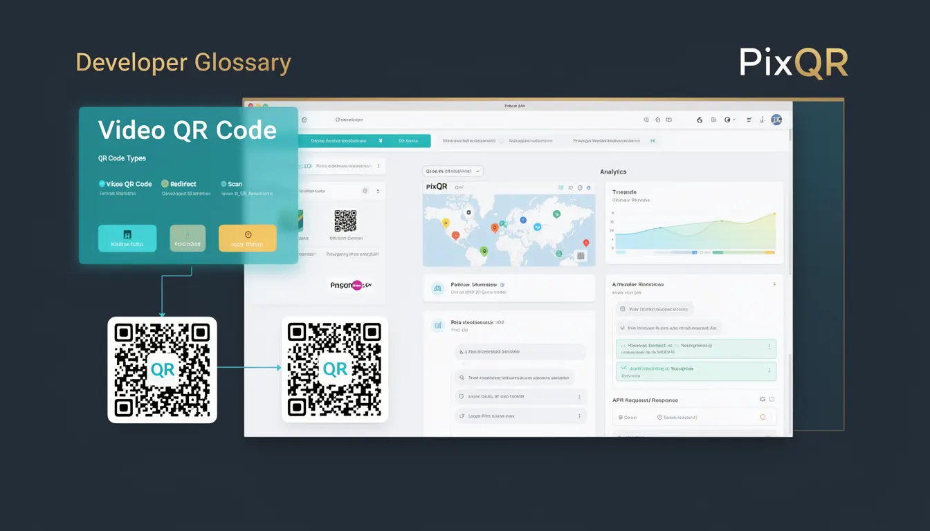 Video QR Code - PixQR Developer Glossary Video QR Code developer glossary illustration