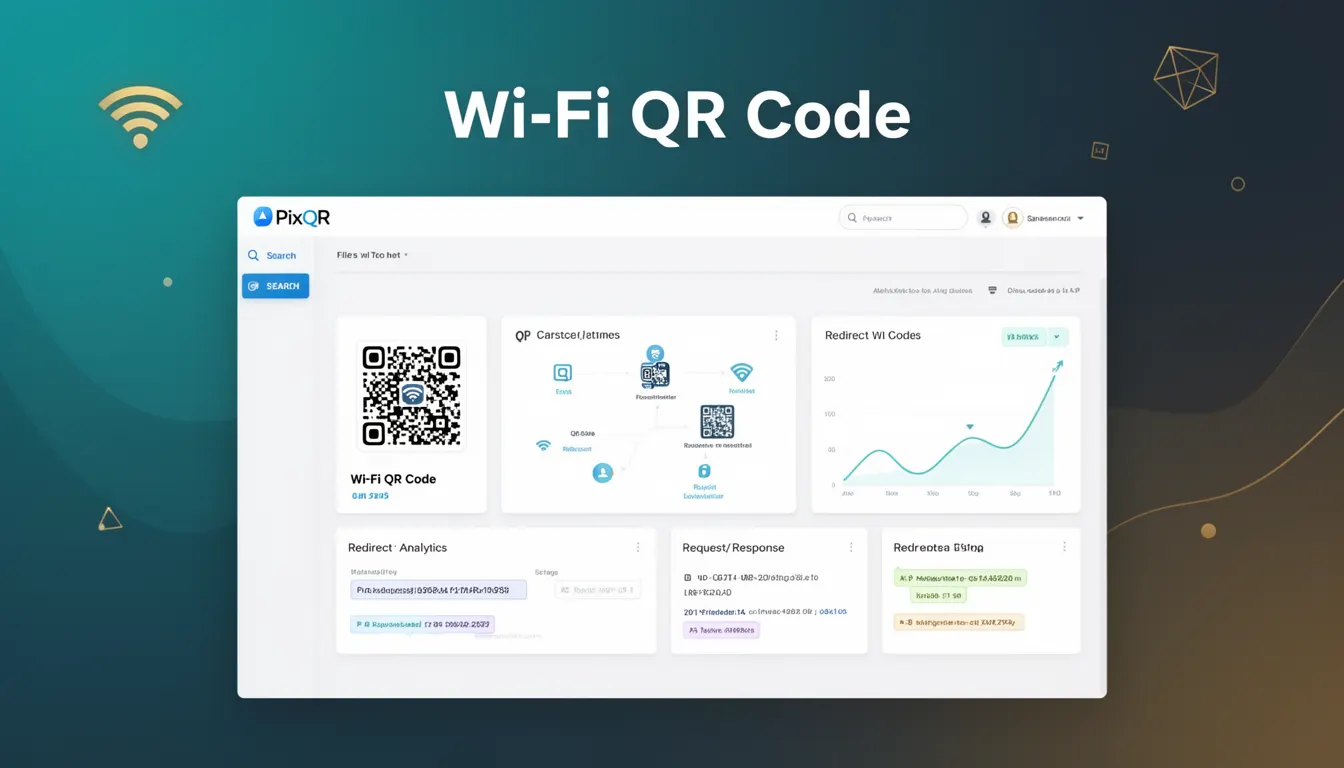 Wi-Fi QR Code - PixQR Developer Glossary Wi-Fi QR Code developer glossary illustration